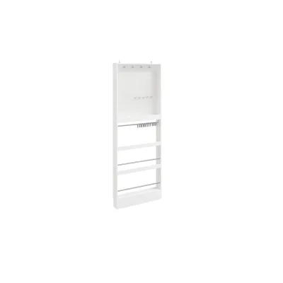 SoBuy Flurschrank mit Schuhregal und Garderobe, Wandgarderobe mit 4 Regalböden Weiß 70x12x190cm Modern