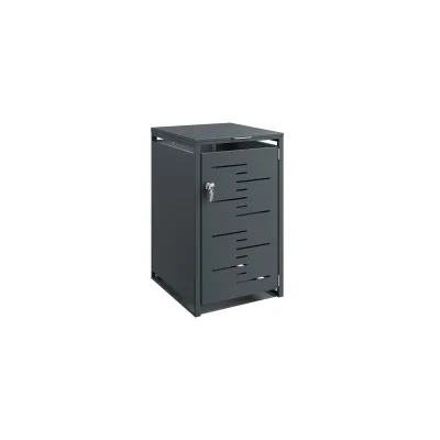 SoBuy Mülltonnenbox mit Rädern Dunkelgrau 69x80x116cm