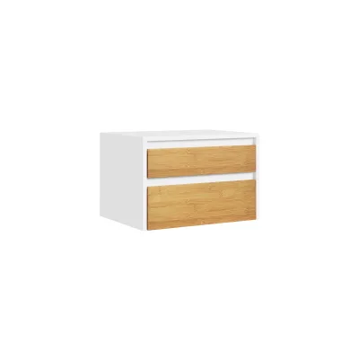SoBuy Nachttisch mit 2 Schubladen Weiß 40x29x25cm Modern