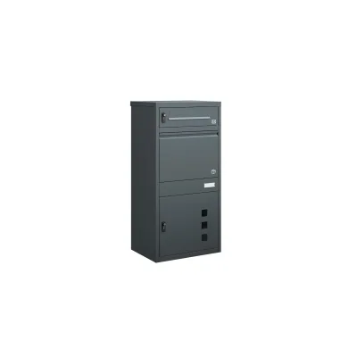SoBuy Paketbox, Briefkasten mit Paketfach, Außen-Schrank für Pakete, 3 Türen