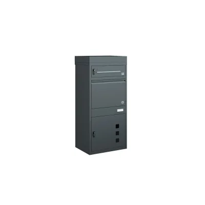 SoBuy Paketbox, Briefkasten mit Paketfach, Außenschrank für Pakete, 3 Türen