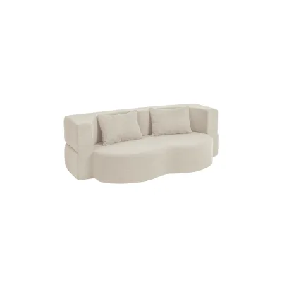 SoBuy Schlafsofa, Wohnlandschaft, Zweisitzer-Bett klappbar Beige 177x107x32cm Nordisch