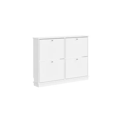 SoBuy Schuhschrank 4 Türen Weiß 105x48x78cm Modern