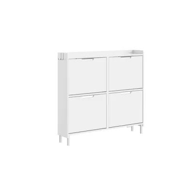SoBuy Schuhschrank 4 Türen Weiß 80x30x100cm Modern