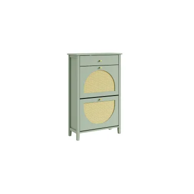 SoBuy Schuhschrank, Schuhkipper, Schuhregal mit 1 Schublade Grün 62x25x97cm Modern