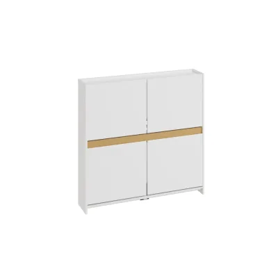 SoBuy Schuhschrank, Schuhkipper, Schuhregal mit 4 Türen Weiß 103x19x99,5cm Nordisch