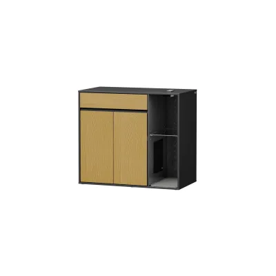 SoBuy Stauraum-Schrank, Katzenklo-Schrank, Haustier-Schrank mit 1 Schublade Schwarz 85x45x75cm