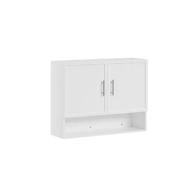 SoBuy Wandschrank, Hängeschrank, Aufbewahrungsschrank mit 2 Türen Weiß 90x70x28,5cm Modern