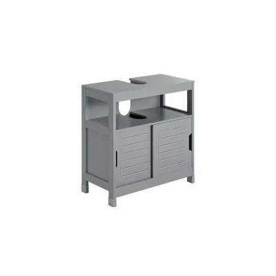 SoBuy Waschbeckenunterschrank mit 2 Türen Grau 60x30x60cm Modern