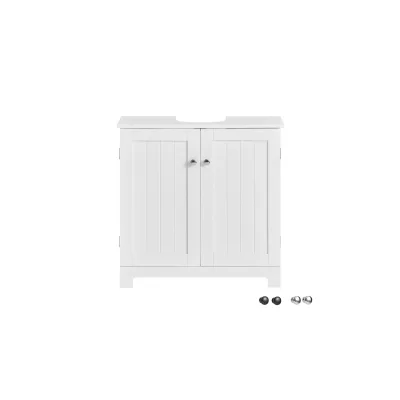 SoBuy Waschbeckenunterschrank mit 2 Türen Weiß 60x30x60cm Funktional