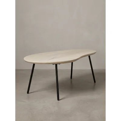 Sofatisch Mango Massivholz Weiß-Mango 122x63x36 cm - CALABRIA   Kadima