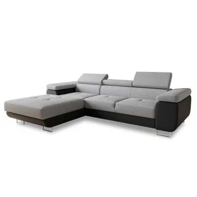 Sofnet Ecksofa Hellgrau, Schwarz 282x204 cm