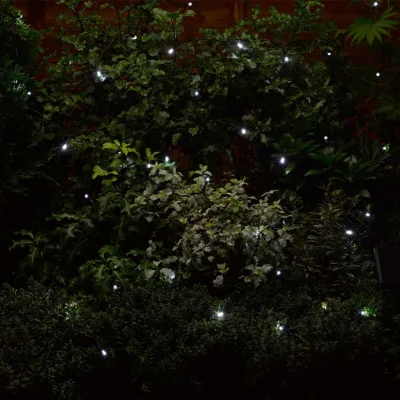 Solar Lichterkette, 200 LEDs, kaltweiß, 12 m