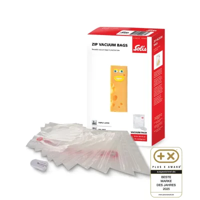 Solis Zip Vakuumierbeutel (10 Stk.) transparent, 20 x 23 cm