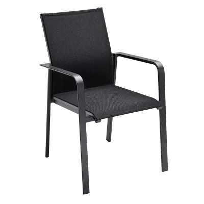 Solpuri BREEZE Stapelsessel - Aluminium anthrazit / softex coal