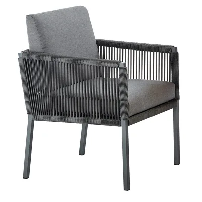 Solpuri CLUB Dining Sessel - Aluminium String-Flex anthrazit / Bombay anthrazit