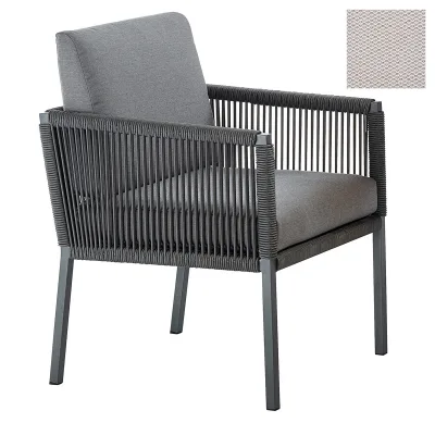Solpuri CLUB Dining Sessel - Aluminium String-Flex anthrazit / Calcutta marble