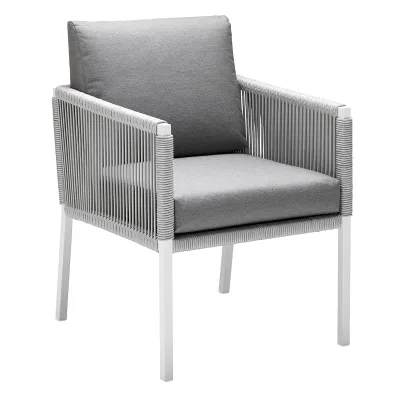 Solpuri CLUB Dining Sessel - Aluminium String-Flex weiß-grey / Bombay anthrazit