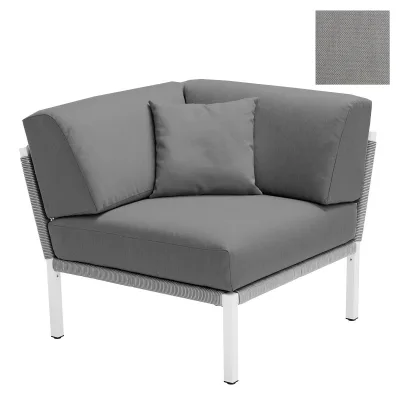 Solpuri CLUB Eck-Modul - Aluminium String-Flex weiß-grey / Bombay taupe