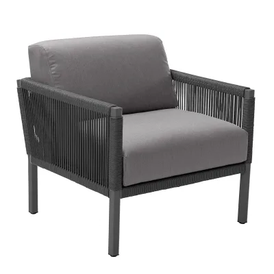 Solpuri CLUB Lounge Sessel - Aluminium String-Flex anthrazit / Bombay anthrazit