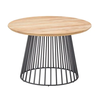 Solpuri GRID Lounge- und Beistelltisch Ø 45 x 45 cm - Alu anthracite / Teak new