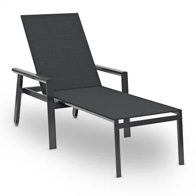 Solpuri SPA Liege, stapelbar - Aluminium anthrazit mit Aluminium Armlehnen-Onlay black / softex coal