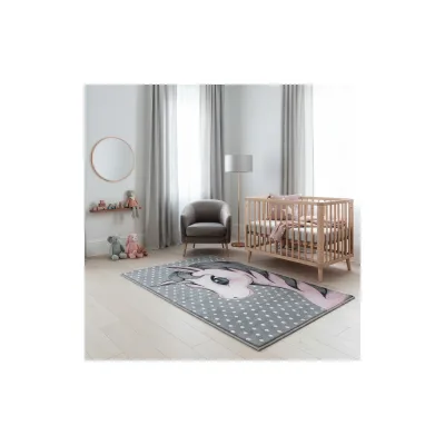 Spielteppich TASNA in Rosa, mit Einhorn-Motiv, 120 x 170 cm