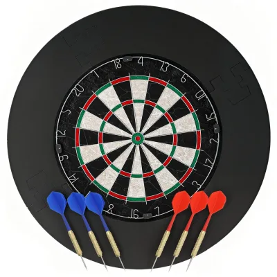 SPORTNOW Dartscheibe mit 6 Dartpfeile, Flights, Dart Surround, Stahlspitze Ø45,5 cm Sisal
