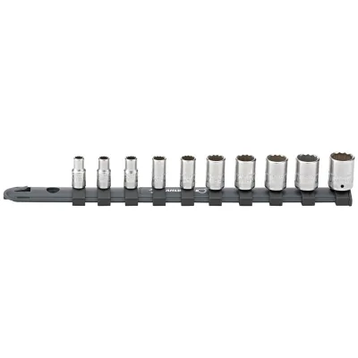 Stahlwille 1/4 Satz Steckschlüsseleinsätze auf Steckschlüsselleiste 5-14mm 10 tlg.