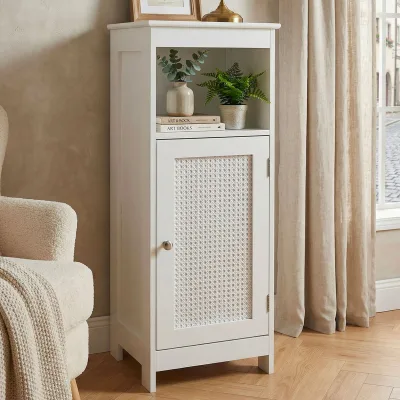 Standregal Weiß Wohnregal Nischenregal Stauraumregal Kleiner Schrank - Kommode