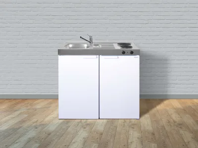Stengel Küchen Kitchenline MK 100 weiß - Elektrokochfeld links