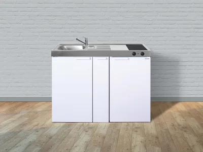 Stengel Küchen Kitchenline MK 120 A weiß - Glaskeramikkochfeld rechts