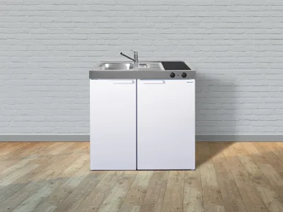 Stengel Küchen Kitchenline MK 90 weiß - Glaskeramikkochfeld links