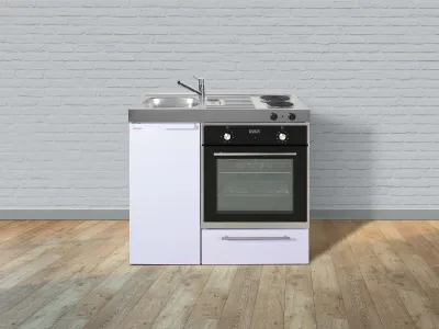 Stengel Küchen Kitchenline MKB 100 weiß - Elektrokochfeld rechts