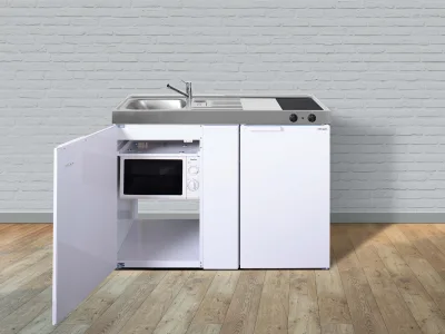 Stengel Küchen Kitchenline MKM 120 weiß - Glaskeramikkochfeld links