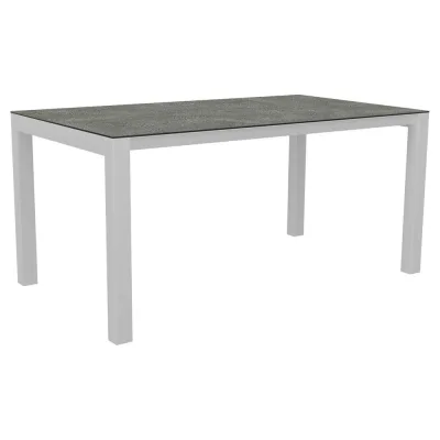 Stern Ausziehtisch 130/180x80 cm Aluminium weiß mit Tischplatte Silverstar Flint