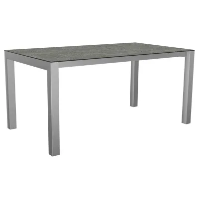 Stern Ausziehtisch 130/180x80 cm Edelstahl mit Tischplatte Silverstar Flint
