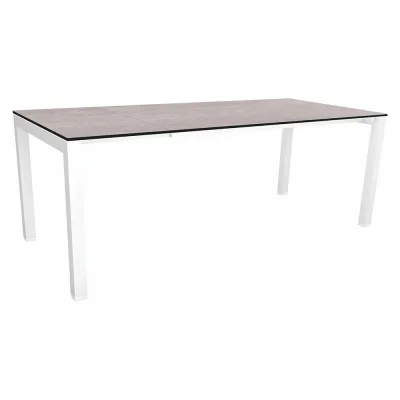 Stern Ausziehtisch 160/210x90 cm Aluminium weiß Tischplatte Silverstar Stone light