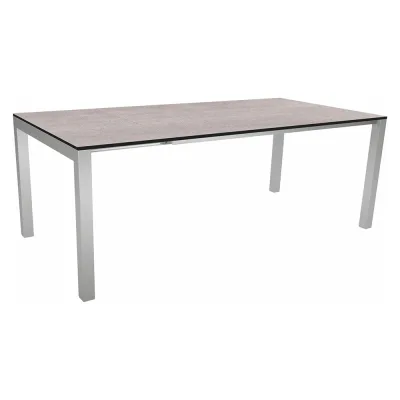 Stern Ausziehtisch 160/210x90 cm Edelstahl Tischplatte Silverstar Stone light