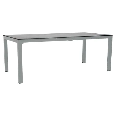 Stern Ausziehtisch 200/250x100 cm Edelstahl mit Tischplatte Silverstar Zement hell