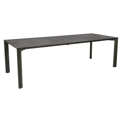 Stern Ausziehtisch 200/250x100 cm Penta Aluminium anthrazit Tischplatte Silverstar Metallic grau mit Nivelliersystem