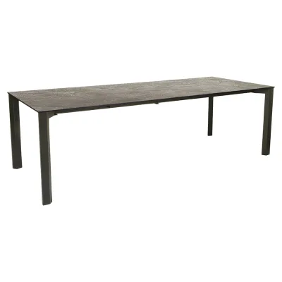 Stern Ausziehtisch 200/250x100 cm Penta Aluminium anthrazit Tischplatte Silverstar Slate stone mit Nivelliersystem