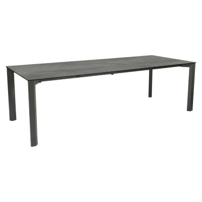 Stern Ausziehtisch 200/250x100 cm Penta Aluminium graphit Tischplatte Silverstar Zement mit Nivelliersystem
