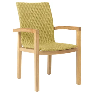 Stern Dining-Sessel Leah Teak mit Kordel gelb