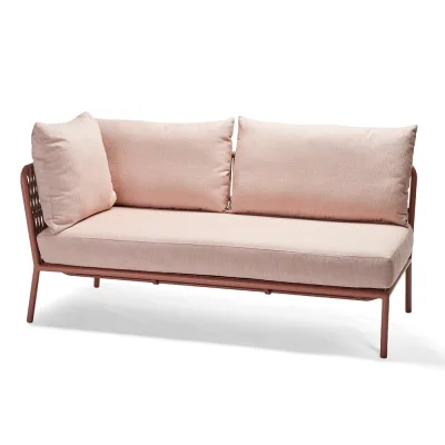 Stern Element Romy Lounge 2-Sitzer Aluminium Terra Kordel Terra Armlehne rechts Kissenset 100% Polyacryl Lychee