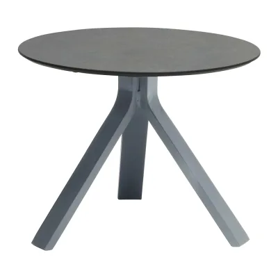 Stern FREDDIE Beistelltisch rund Ø 55x43 cm Aluminium graphit mit Tischplatte Silverstar 2.0 Smoky