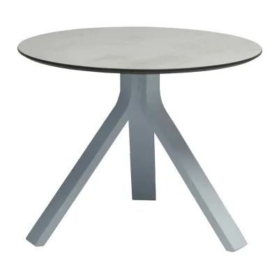 Stern FREDDIE Beistelltisch rund Ø 55x43 cm Aluminium graphit mit Tischplatte Silverstar 2.0 Zement hell