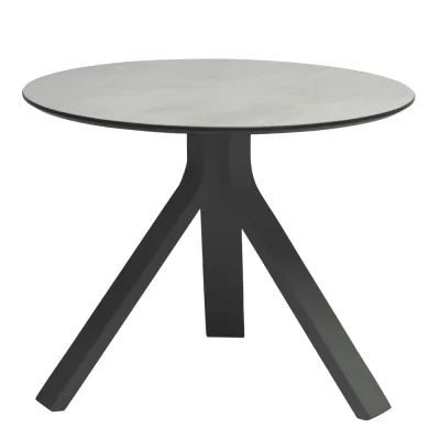 Stern FREDDIE Beistelltisch rund Ø 65x53 cm Aluminium anthrazit mit Tischplatte Silverstar 2.0 Zement hell