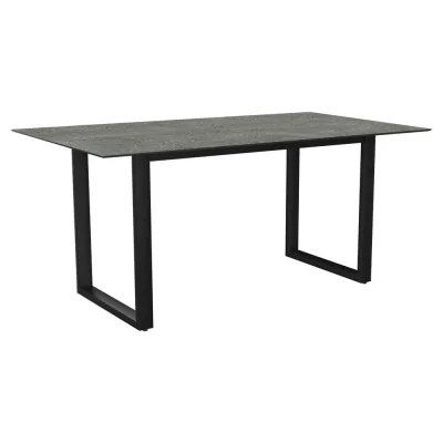 Stern Kufentisch 160x90 cm Aluminium anthrazit mit Tischplatte Silverstar 2.0 Dekor Flint