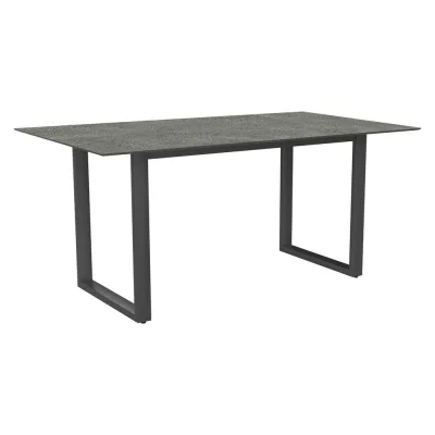 Stern Kufentisch 160x90 cm Aluminium graphit mit Tischplatte Silverstar 2.0 Dekor Flint